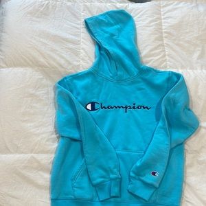 Kids Large Champion® Script Fleece Hoodie